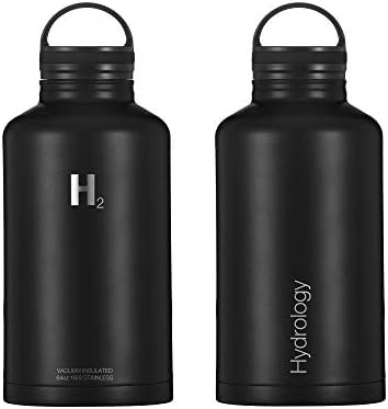 H2 הידרולוגיה בקבוק מים ספורט 3 מכסים | קיר כפול ואקום מבודד נירוסטה פה רחב | ספורט חם וקור הוכחת דליפה זעה